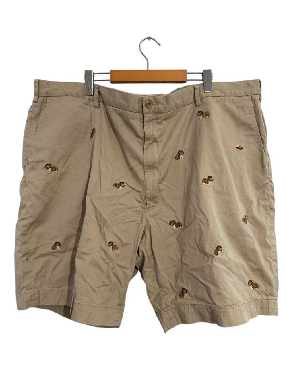 Polo Ralph Lauren Men's Bulldog Embroidered Khaki Shorts Size 48